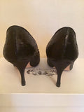 LK BENNETT ARIEL  BLACK SEQUINED PEEPTOE HEELS SIZE 5/38