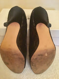 LK BENNETT ARIEL  BLACK SEQUINED PEEPTOE HEELS SIZE 5/38