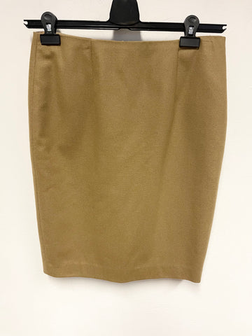 HOBBS CAMEL WOOL BLEND PENCIL SKIRT SIZE 10