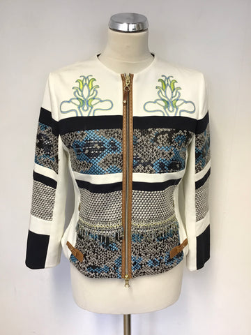 SPORTALM NEELA WHITE WITH CONTAST FABRIC WITH BEADING & EMBROIDERY SIZE 10