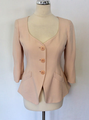 ARMANI COLLEZIONI PALE PEACH / NUDE SILK SPECIAL OCCASION JACKET SIZE 42 UK 10