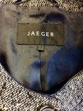 JAEGER BLACK MARL WOOL & SILK BLEND BOX JACKET SIZE 18