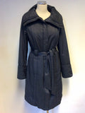 PLANET CHARCOAL GREY BELTED COAT SIZE 12