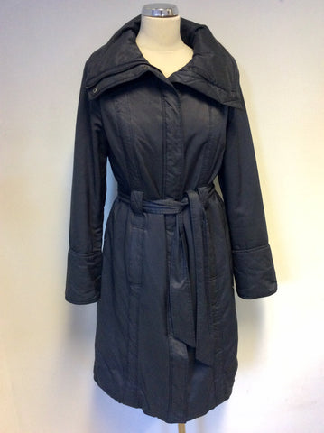 PLANET CHARCOAL GREY BELTED COAT SIZE 12