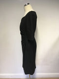 BRAND NEW LK BENNETT BLACK WOOL BLEND PENCIL DRESS SIZE 10