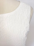 PHASE EIGHT WHITE EMBOSSED LACE PRINT SLEEVELESS PENCIL DRESS SIZE 10