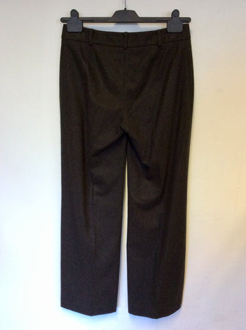 HOBBS DARK BROWN WOOL BLEND TROUSER SUIT SIZE 10/12