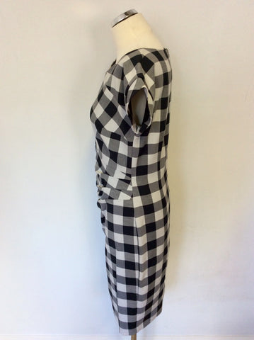 PHASE EIGHT BLACK & WHITE CHECK PENCIL DRESS SIZE 14