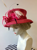 UNBRANDED FUCHSIA PINK FEATHER TRIM FORMAL HAT