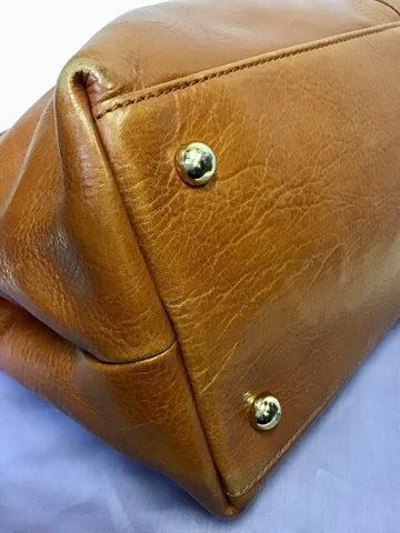 MODALU PIPPA CHESTNUT BROWN LEATHER TOTE BAG
