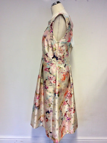 BRAND NEW GINA BACCONI FLORAL PRINT SPECIAL OCCASION DRESS SIZE 16