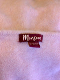 MONSOON PINK ANGORA BLEND WRAP ACROSS SILK TIE CARDIGAN/ JUMPER SIZE 16