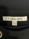 LK BENNETT BLACK WOOL BLEND WRAP ACROSS SKIRT SIZE 8