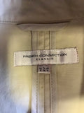 FRENCH CONNECTION BEIGE COTTON BLEND BELTED TRENCH COAT/MAC SIZE 8