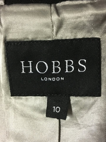 HOBBS BLACK WOOL DRESS & JACKET SUIT SIZE 10