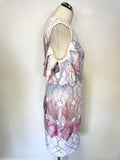 TED BAKER KRIMBA SEA OF CLOUDS COLD SHOULDER DRESS & MATCHING SILK WRAP SIZE 4 UK 14