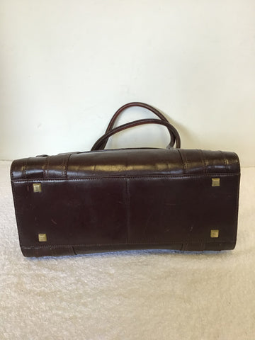 KAREN MILLEN DARK BROWN LEATHER SHOULDER BAGS