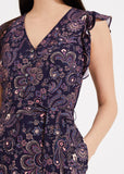 BRAND NEW PHASE EIGHT JAYESHA NAVY BLUE & MULTI COLOURED PAISLEY PRINT JUMPSUIT SIZE 10
