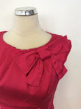 COAST HOT PINK BOW TRIM PENCIL DRESS SIZE 10