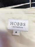 HOBBS INVITATION BLACK & IVORY STRIPE SLEEVELESS FIT & FLARE OCCASION DRESS SIZE 8
