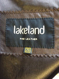 LAKELAND DARK BROWN LEATHER KNEE LENGTH COAT SIZE 20