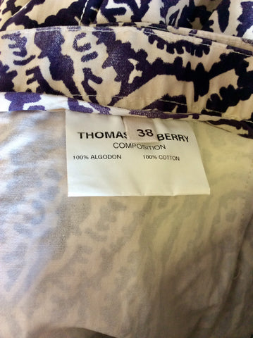 THOMAS BURBERRY & IVORY PRINT PLEATED MINI SKIRT SIZE 38 UK 10