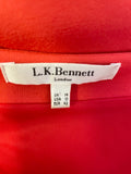 LK BENNETT FREDA CORAL HALF SLEEVE STRETCH JERSEY DRESS SIZE 14RED