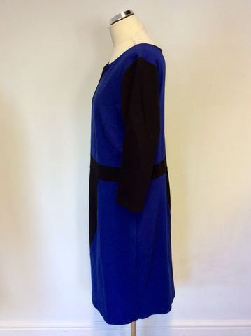 STUDIO 8 BLACK & BLUE COLOUR BLOCK PENCIL DRESS SIZE 20