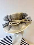 BRAND NEW CAPPELLI CONDICI NATURAL STRAW & BLACK NET TRIM FORMAL HAT
