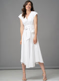 BRAND NEW THE SHIRT COMPANY ADELAIDE WHITE COTTON TIE BELT FIT & FLARE DRESS SIZE 12