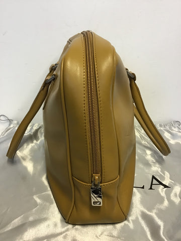 FURLA CAMEL LEATHER TOTE BAG WITH SHOULDER STRAP