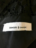 SAMSOE & SAMSOE BECKS BLACK LACE OPEN BACK DRESS SIZE M UK 10