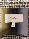 JACKPOT BROWN TWEED WOOL MIX COLLARED FITTED JACKET SIZE 32 UK 6/8