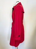 HOBBS RED TIE BELT TRENCH COAT SIZE 12