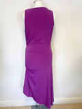 MICHAEL KORS MAGENTA SLEEVELESS DRAPED ZIP SIDE ASYMMETRIC HEM  DRESS SIZE M