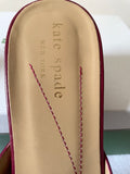 KATE SPADE NEW YORK PAULA RUBY RED LEATHER SLIP ON MULES SIZE 6.5/39.5