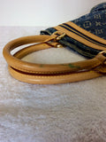 LOUIS VUITTON MONOGRAM BLUE DENIM SAC PLAT FLAT TOTE BAG LTD EDITION