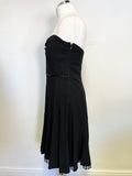 KAREN MILLEN BLACK STRAPLESS FIT & FLARE OCCASION DRESS SIZE 12
