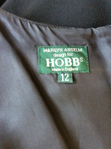 HOBBS BLACK WOOL SLEEVELESS PENCIL DRESS SIZE 12