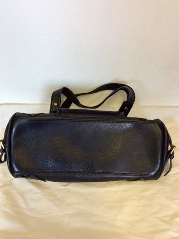 MULBERRY BLACK LEATHER FRONT POSTMAN LOCK POCKET SHOULDER BAG