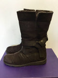 STUART WEITZMAN BLACK MOLESKIN LEATHER WRAP ELEPHANT BOOTS SIZE 6/39