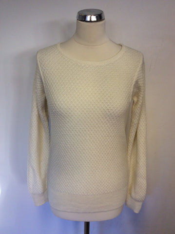 REISS IVORY PATTERNED LONG SLEEVE JUMPER SIZE M