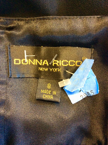 DONNA RICCO BLACK SILK BEADED HALTERNECK COCKTAIL/EVENING DRESS SIZE 12