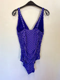 BRAND NEW MARKS & SPENCER BLUE & WHITE SPOT SWIMSUIT SIZE 20 LONG