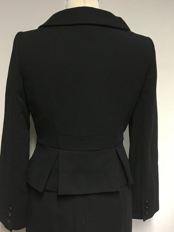 HOBBS BLACK WOOL DRESS & JACKET SUIT SIZE 10