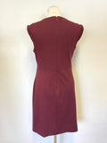MICHELLE KEEGAN FOR LIPSY BURGUNDY WRAP STYLE PENCIL DRESS SIZE 14