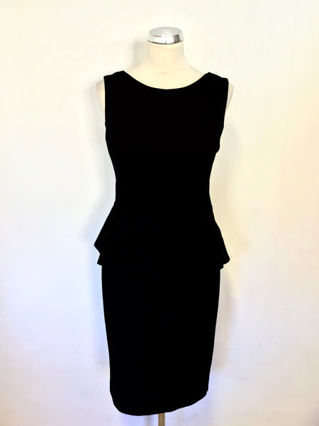 BRAND NEW BANANA REPUBLIC BLACK SLEEVELESS PEPLUM TRIM PENCIL DRESS SIZE 6 UK 10