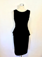 BRAND NEW BANANA REPUBLIC BLACK SLEEVELESS PEPLUM TRIM PENCIL DRESS SIZE 6 UK 10
