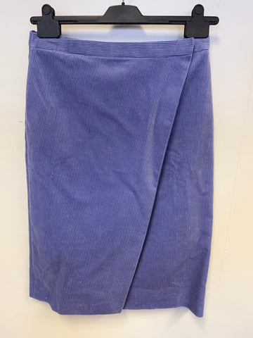 BRAND NEW JOHN LEWIS CORNFLOWER BLUE CORDUROY WRAP ACROSS SKIRT SIZE 10