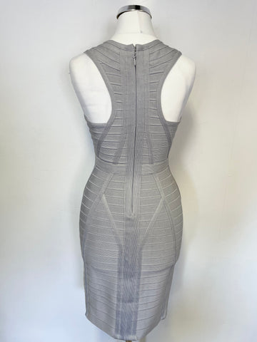 THE MARBELLA DRESS COMPANY LIGHT GREY FIGURE HUGGING BODYCON DRESS SIZE M